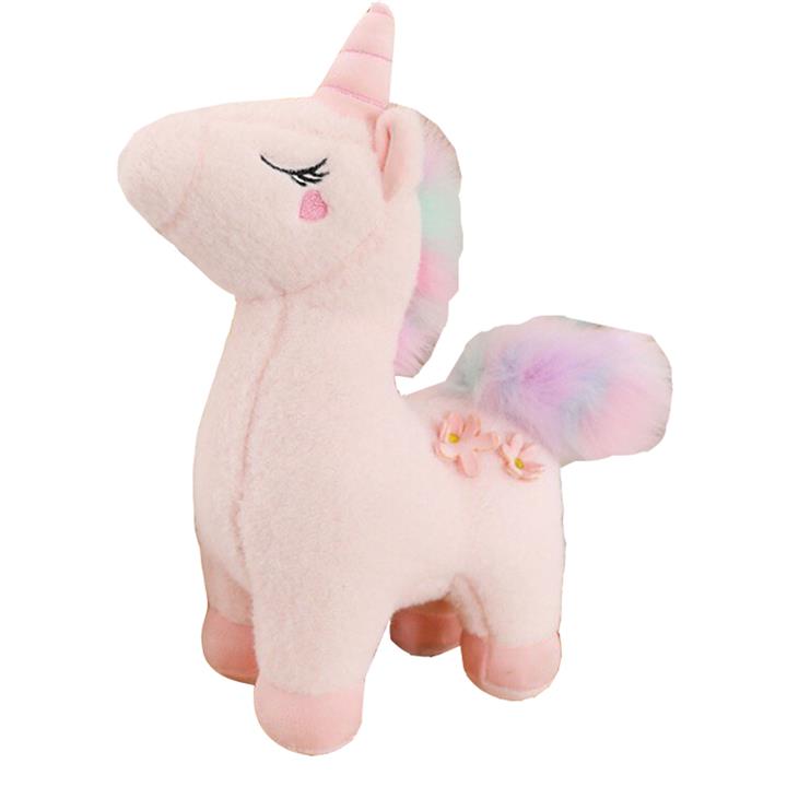 عروسک طرح اسب تک شاخ مدل Flower Unicorn ارتفاع 70 سانتی متر